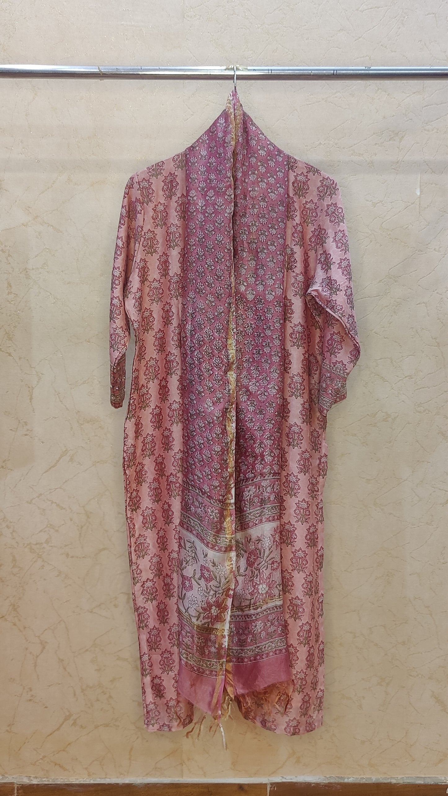 Chanderi kurti with pant and dupatta M92400/SHL