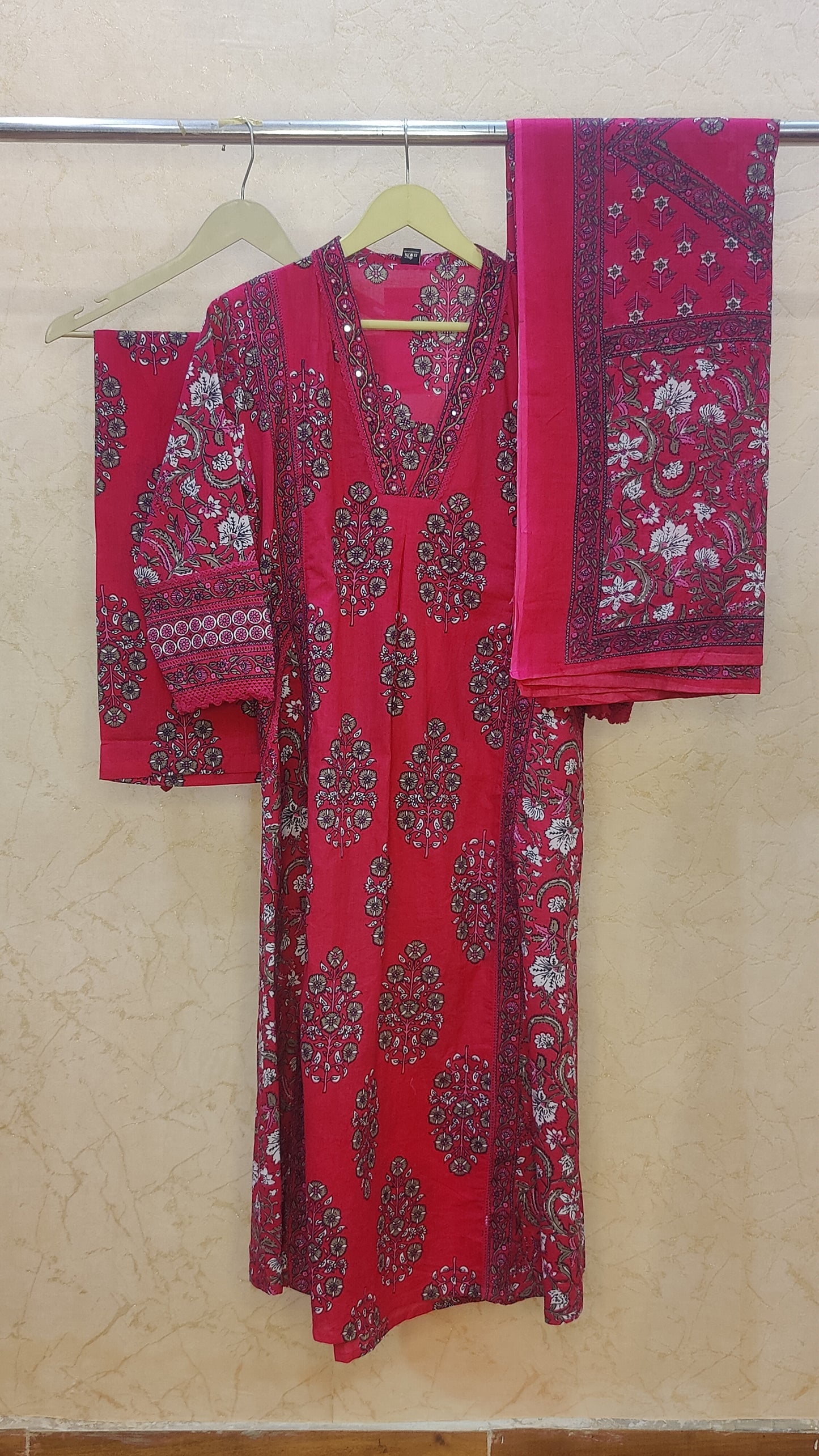 Pure Cotton kurti with pant and dupatta M91025/SS