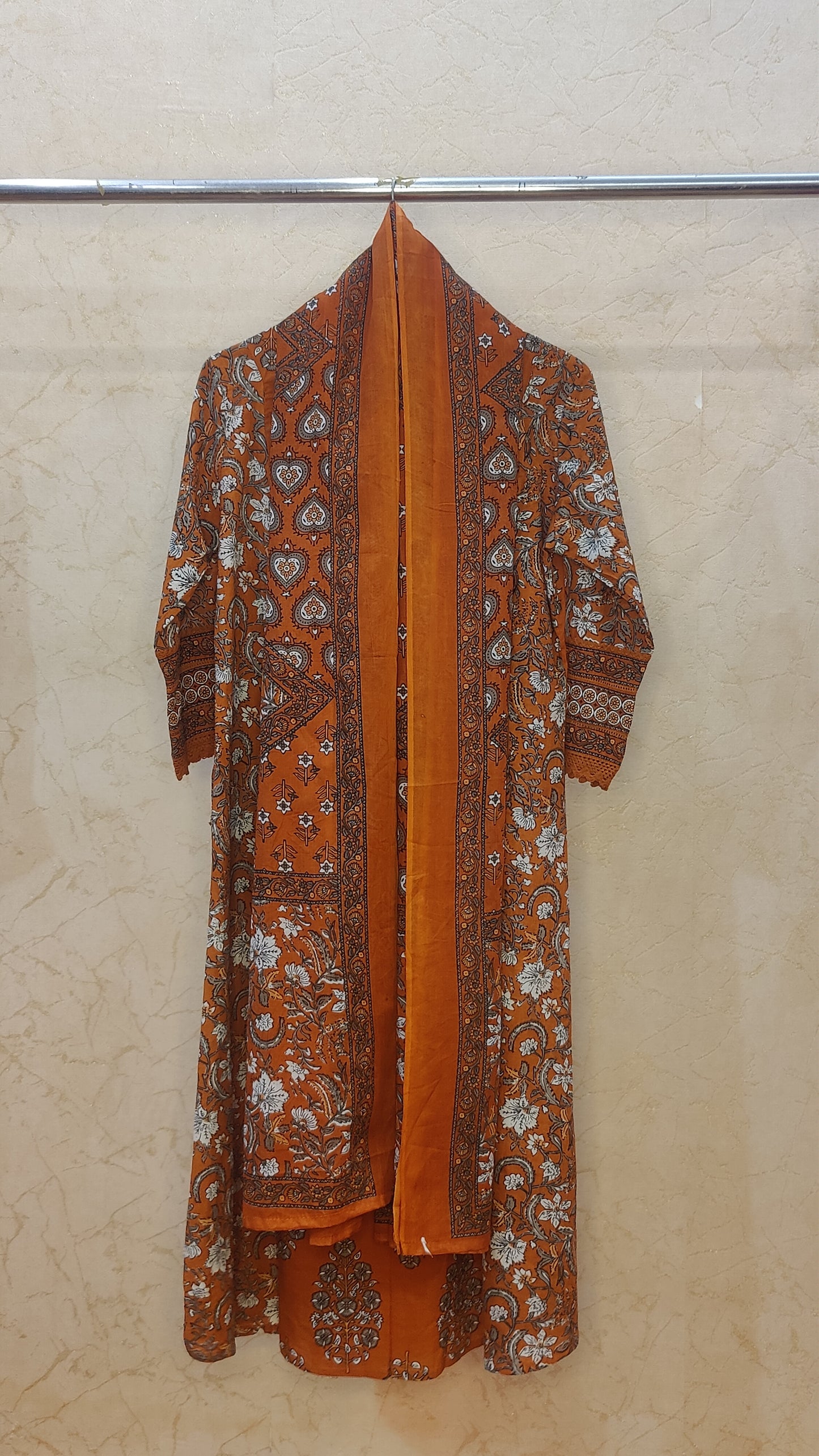 Pure Cotton kurti with pant and dupatta M91025/SS