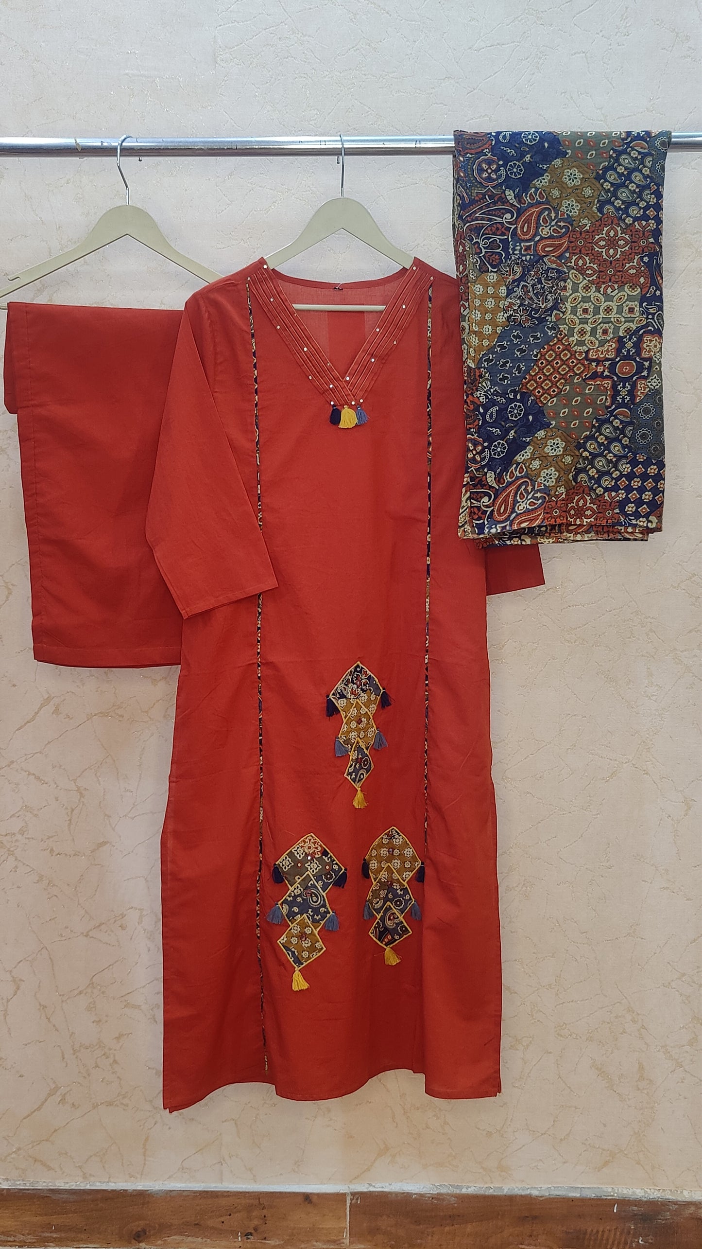 Pure Cotton kurti with pant and dupatta M9920/SS