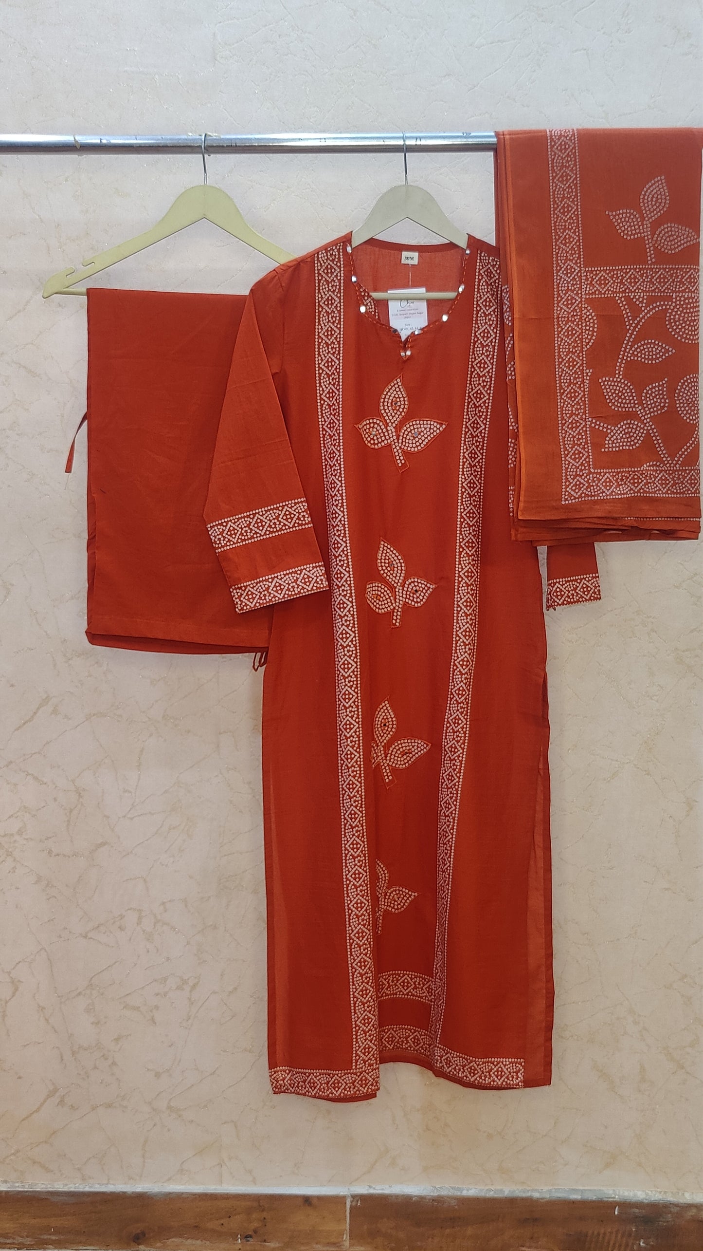 Pure Cotton kurti with pant and dupatta M8870/SS
