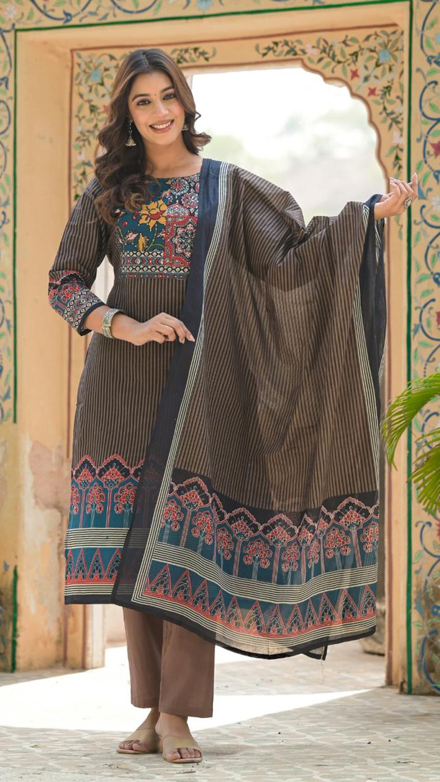 Pure Cotton kurti with pant and Dupatta