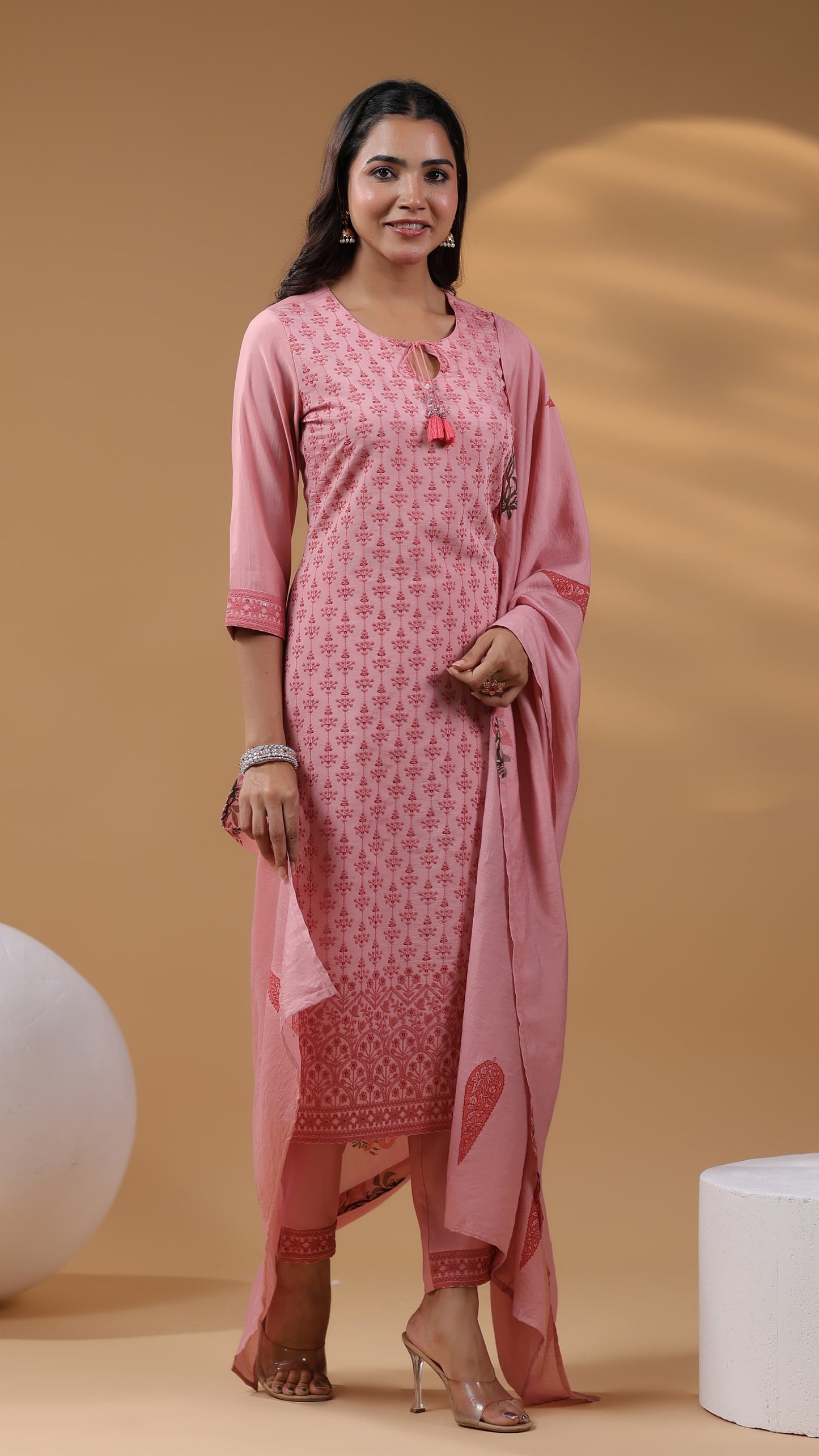 Pure Silk kurti with pant and Dupatta