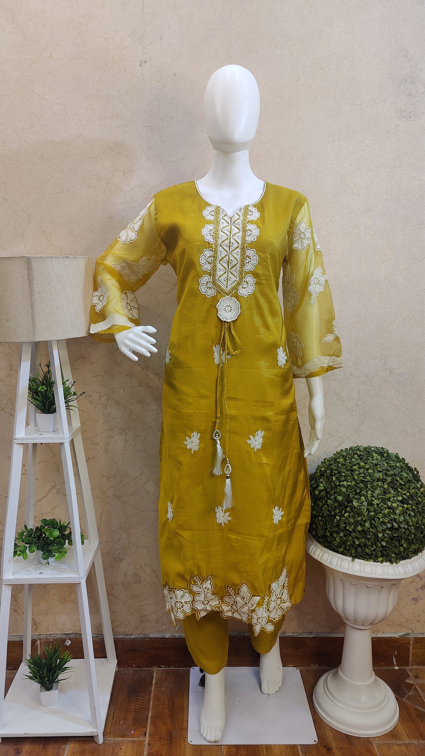 Silk Kurti with pant and Dupatta