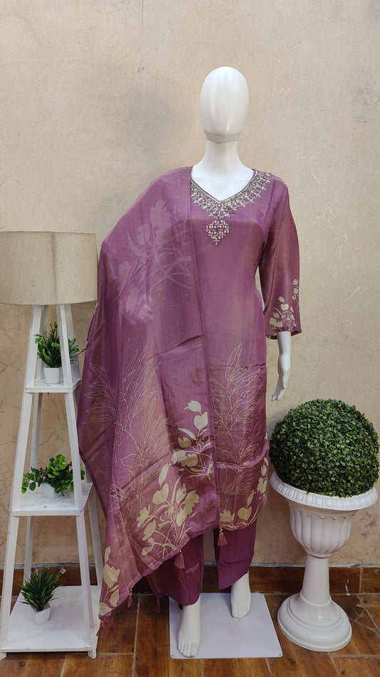 Tissue Silk Kurti with pant and Dupatta MSS91930TISHUSIL