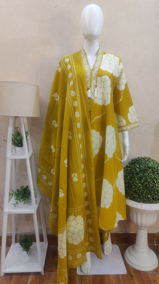 Pure Cotton kurti with pant and Dupatta M9970/GLS