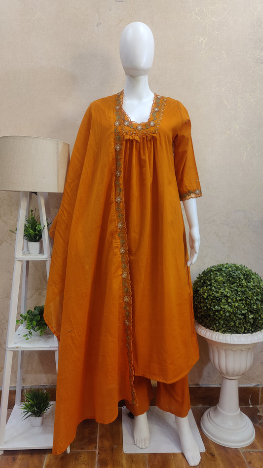 Pure Cotton kurti with pant and Dupatta M91050/RST
