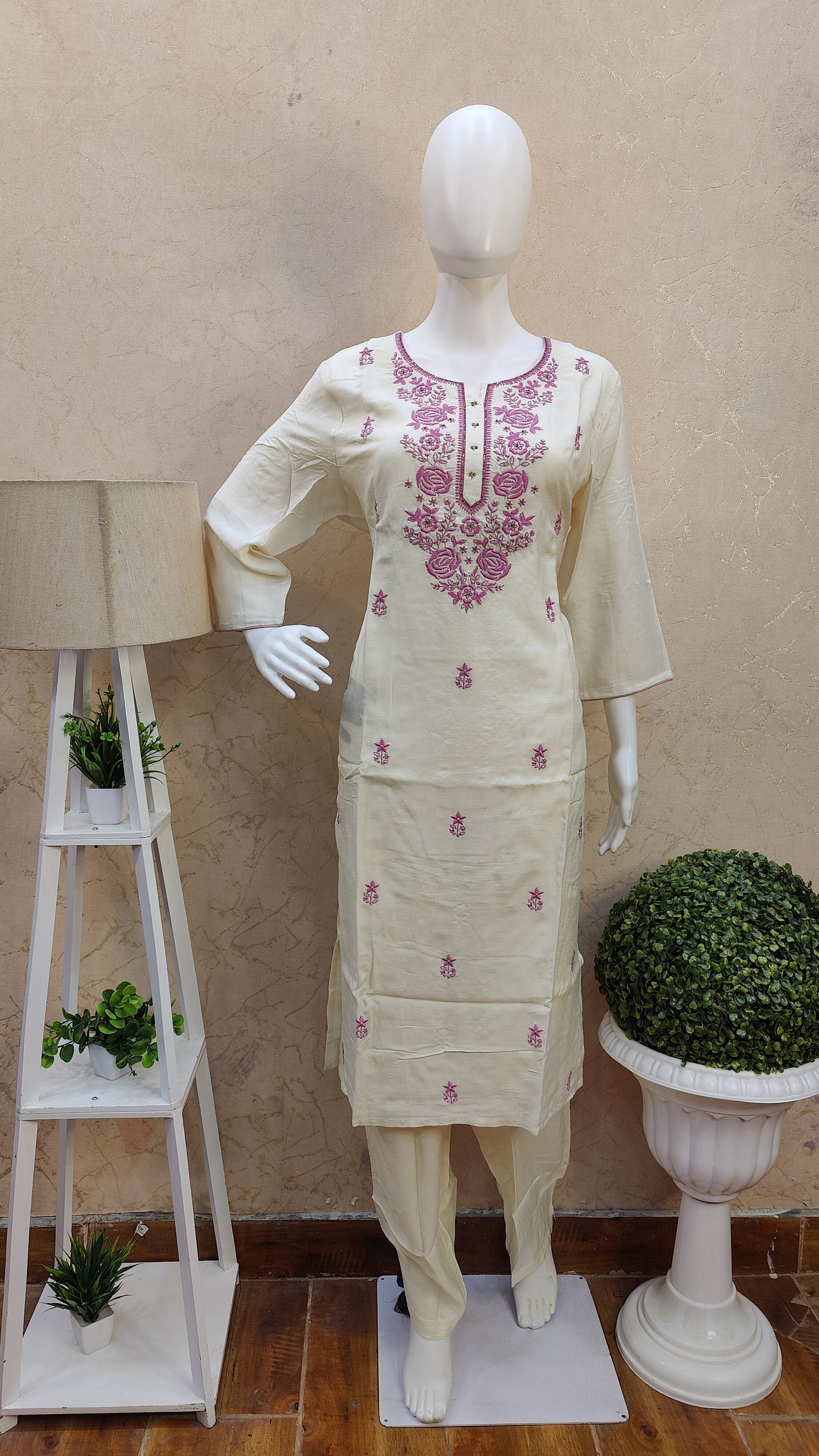 Silk Kurti with pant and Dupatta M91500MULSILK