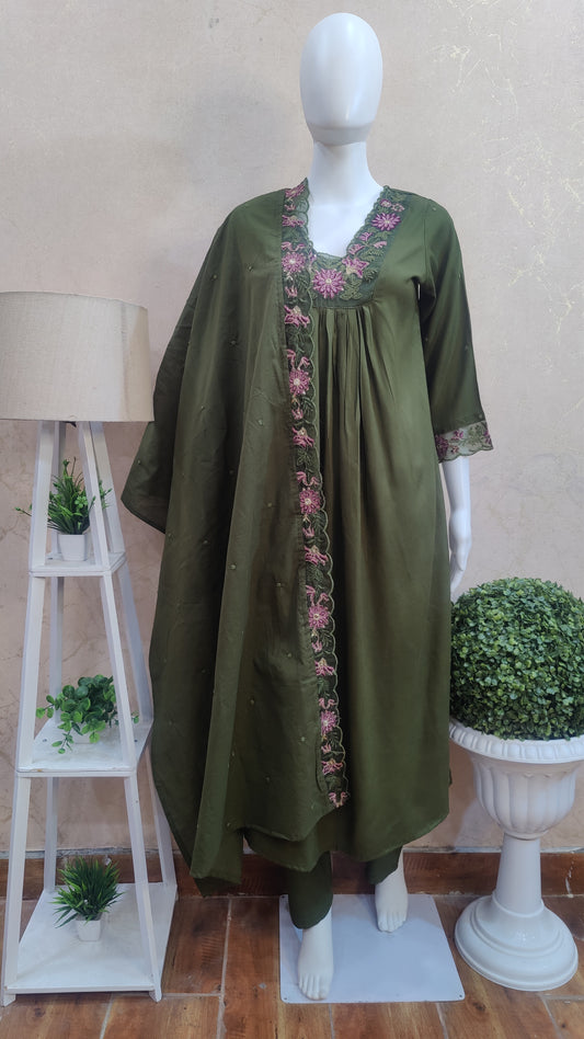Pure Cotton kurti with pant and Dupatta M91050/RST