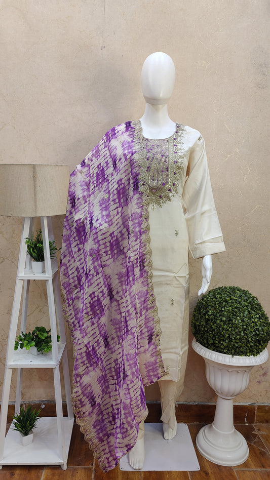 Muslin Kurti with pant and Dupatta MSS91850MUS