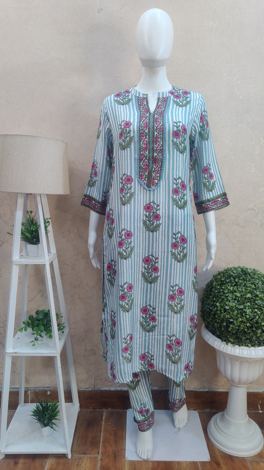 Pure Muslin Kurti with pant M91195/GB