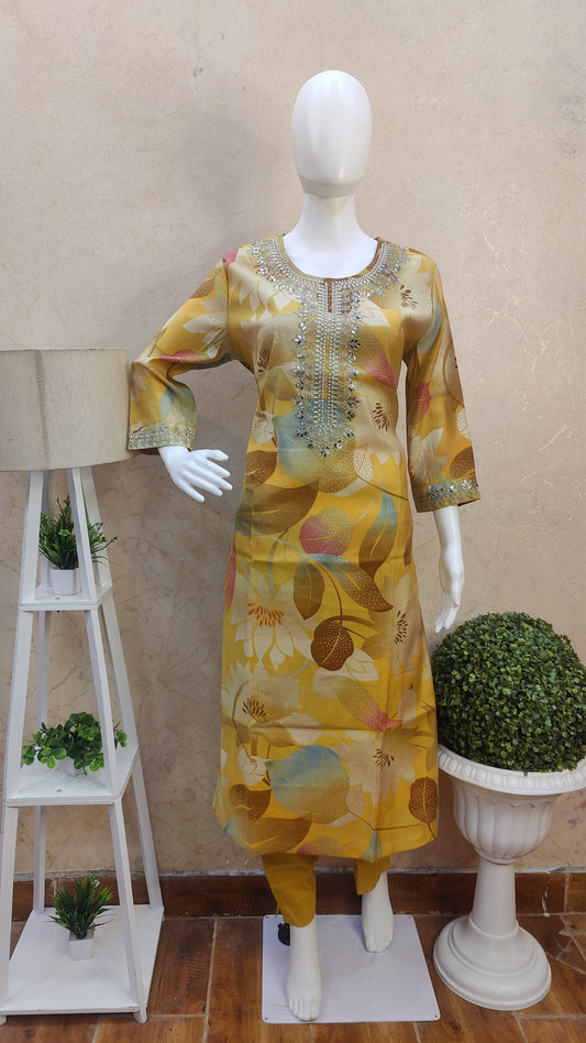 Muslin Kurti with pant M91050RSUS