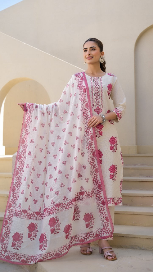 Pure Cotton Kurti with pant and dupatta M9920/SS