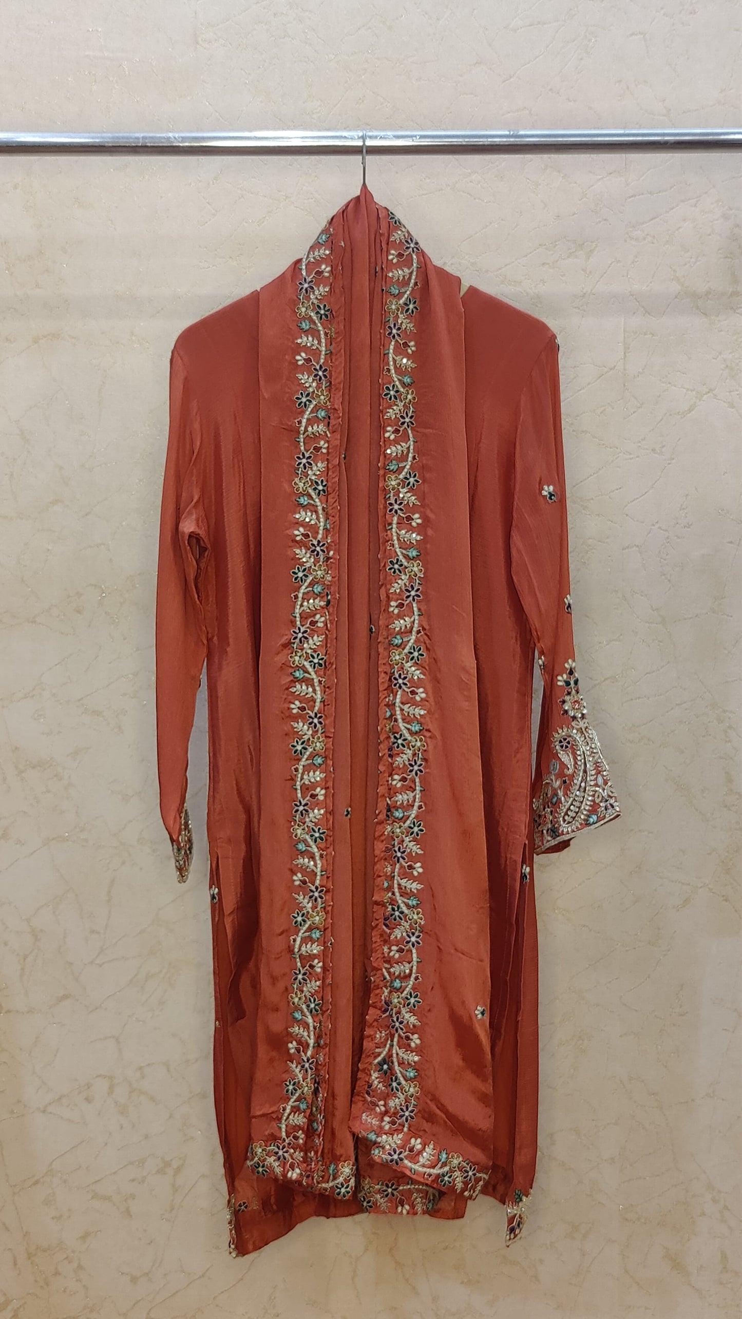 Tissue Silk Sharara set M93795RF