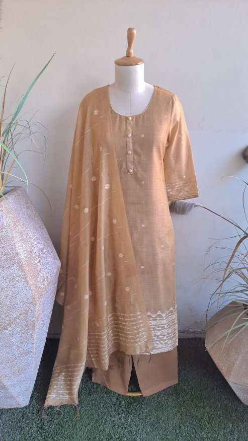 Jamdani kurti with pant and Dupatta M91790/FL