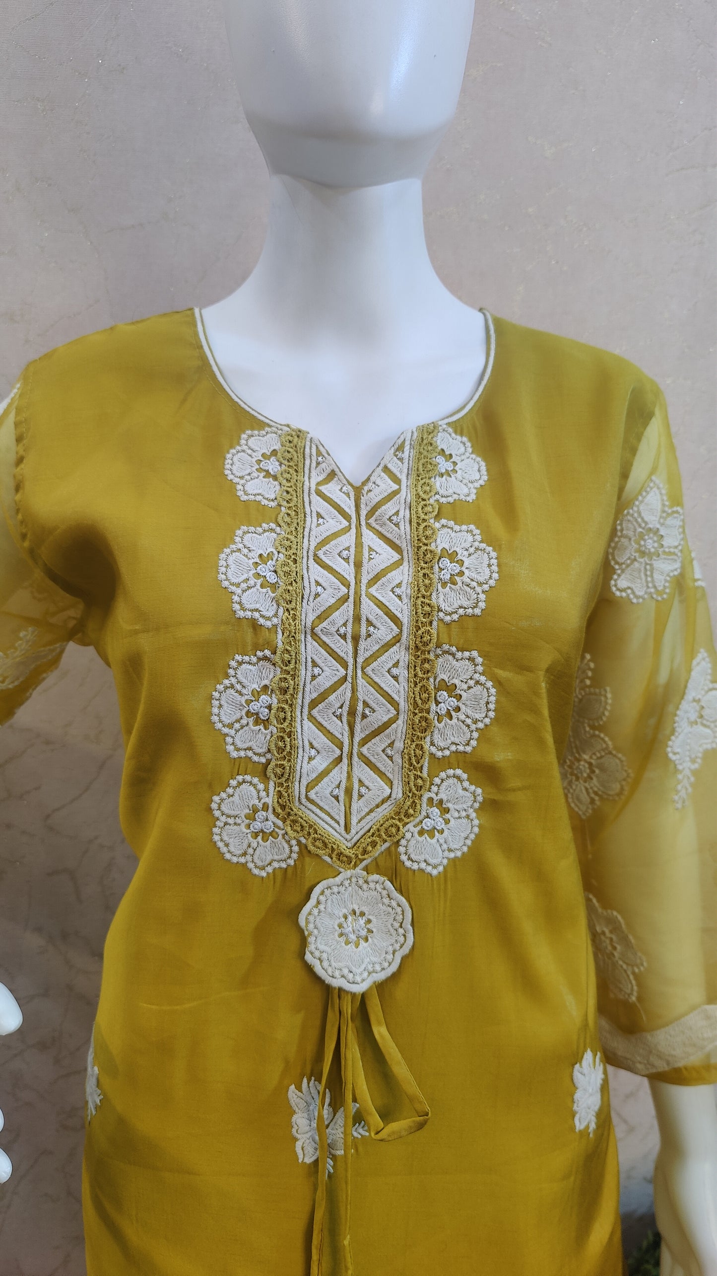 Silk Kurti with pant and Dupatta