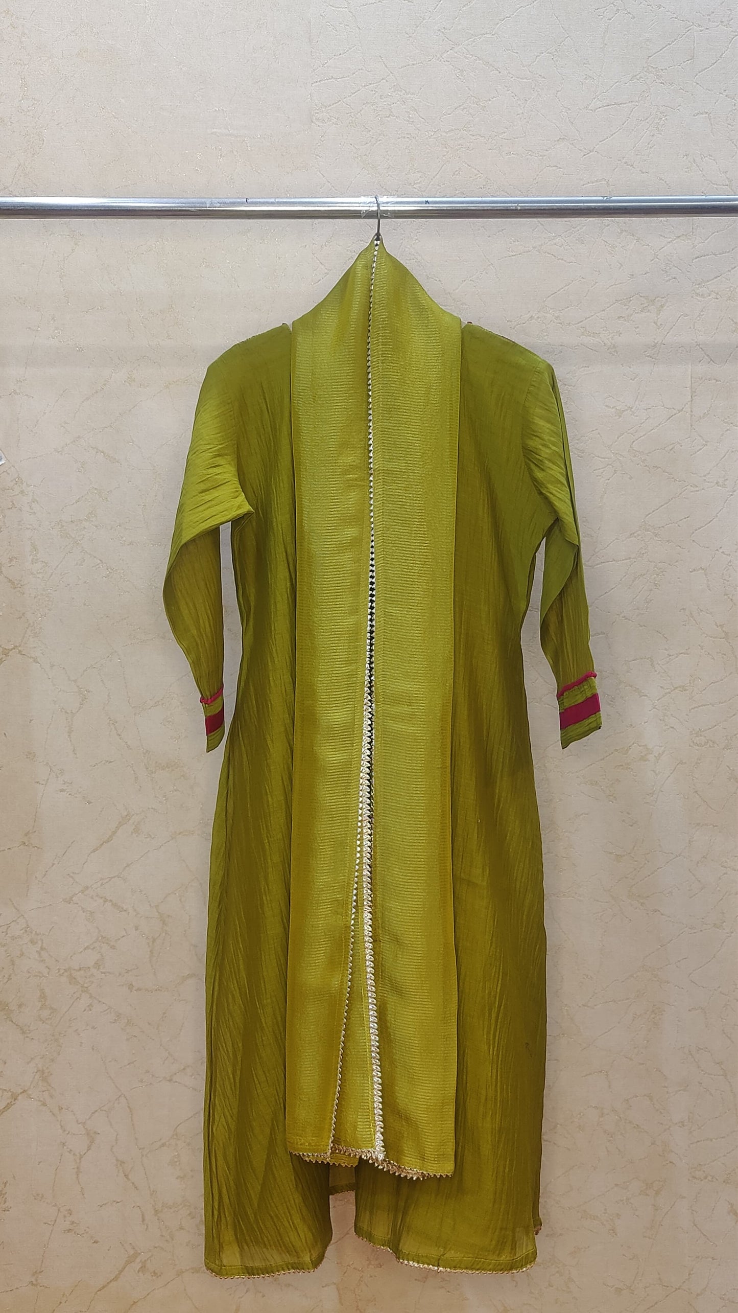 Mul Chanderi kurti with pant and dupatta M92500/RF
