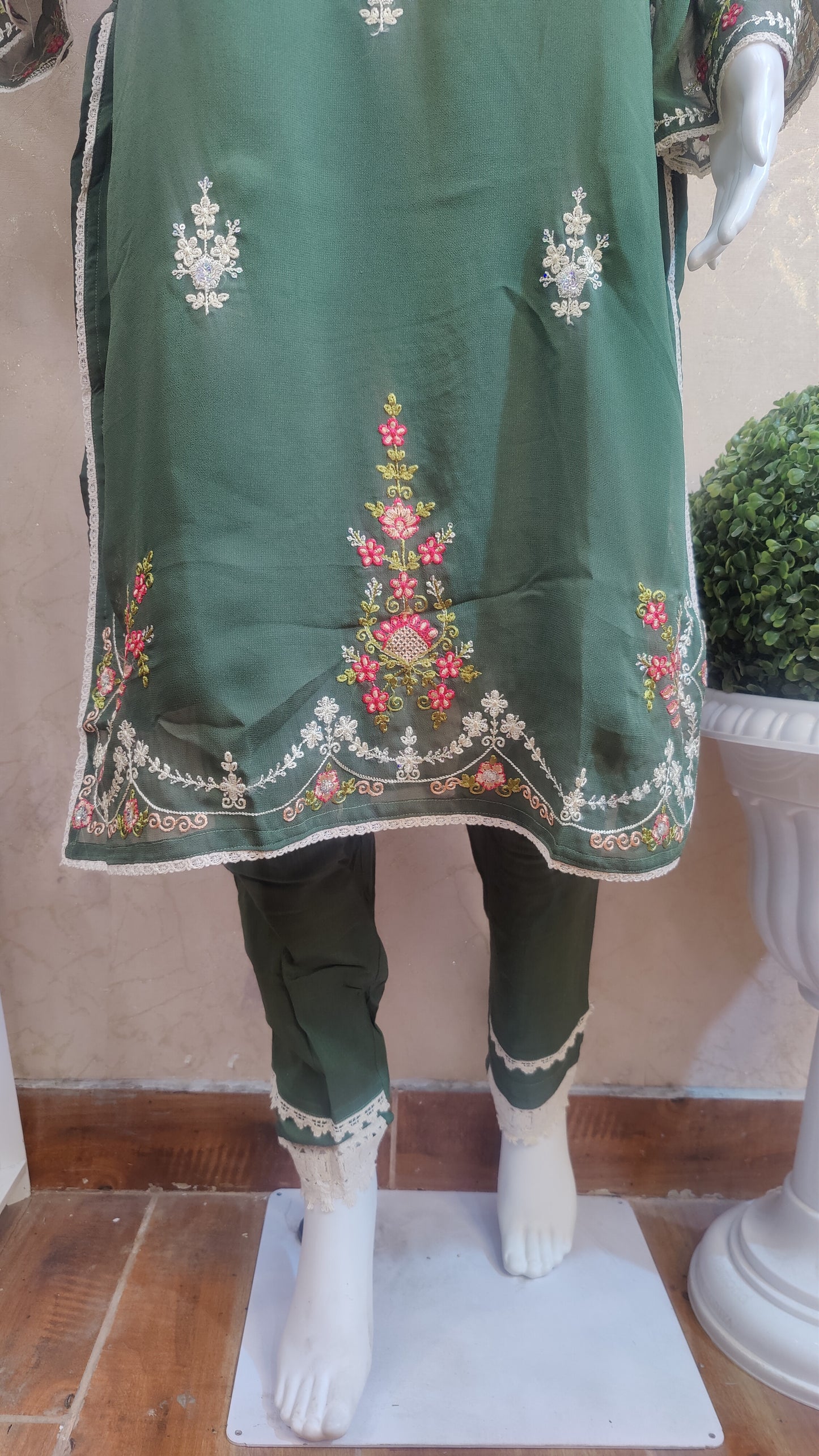 Organza Kurti With Pant And Dupatta M91565LTM