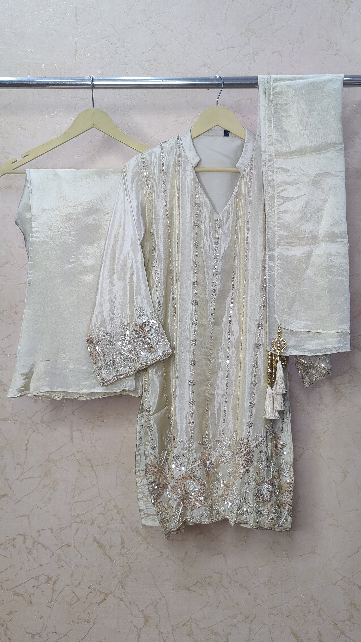 Pure Tissue Silk Co-ord Set With Dupatta. M91930