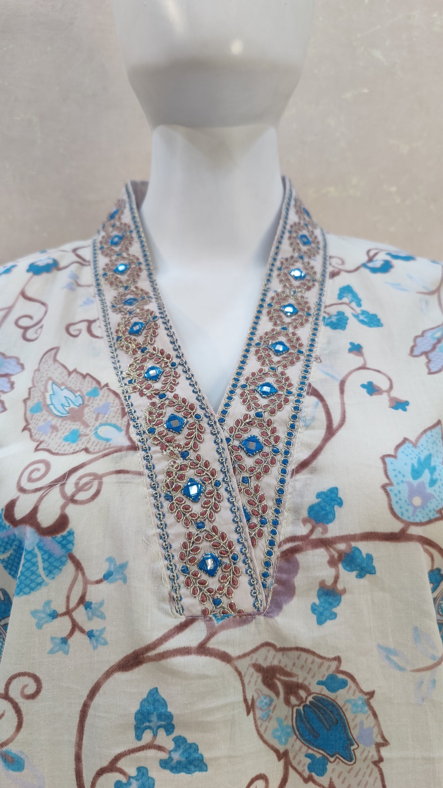 Pure Cotton Kurti with pant and Dupatta M9920AUR