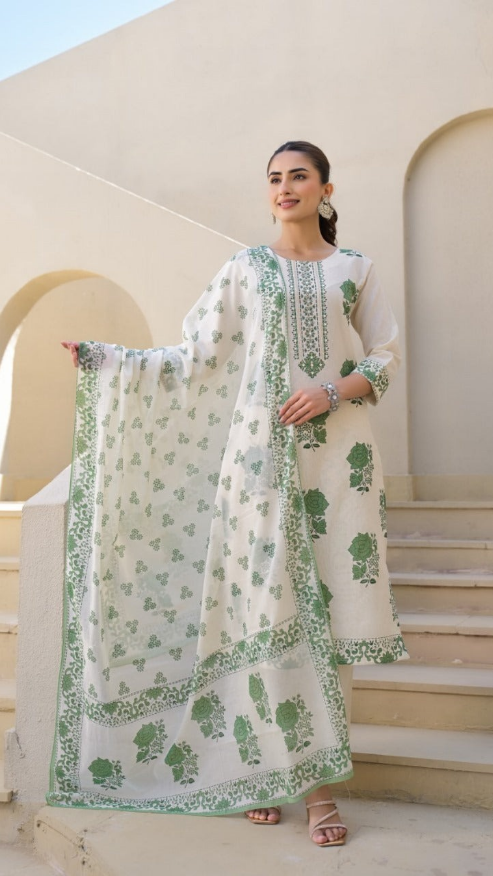 Pure Cotton Kurti with pant and dupatta M9920/SS