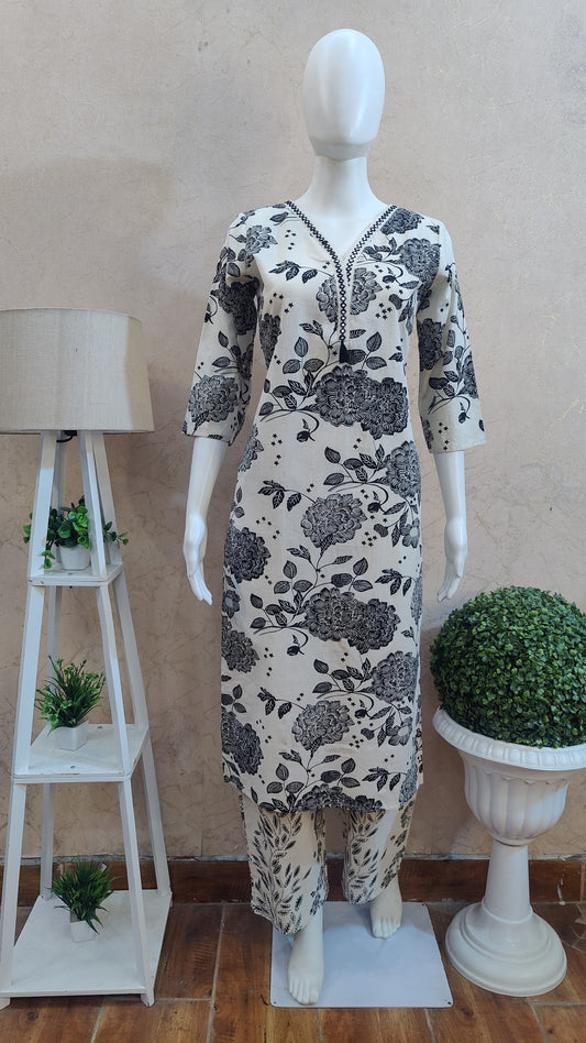 Pure Cotton Kurti with pant set M8840/AUR