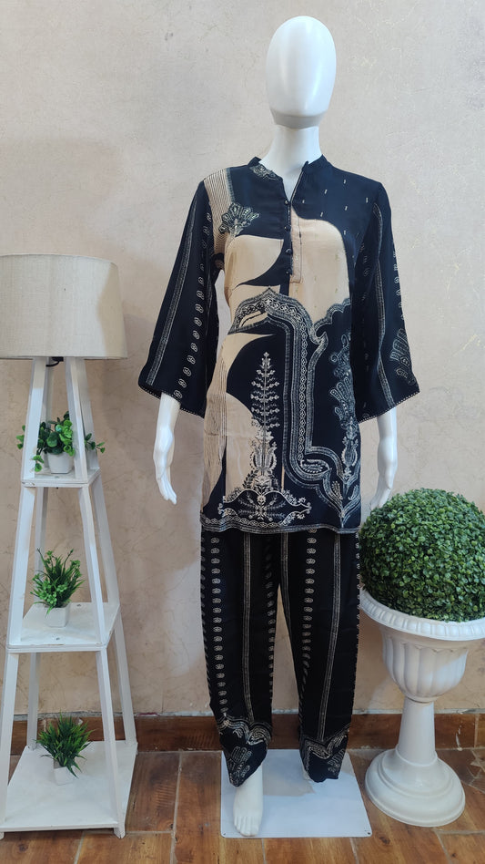 Pure Crape Co-ord set M91640/AUR