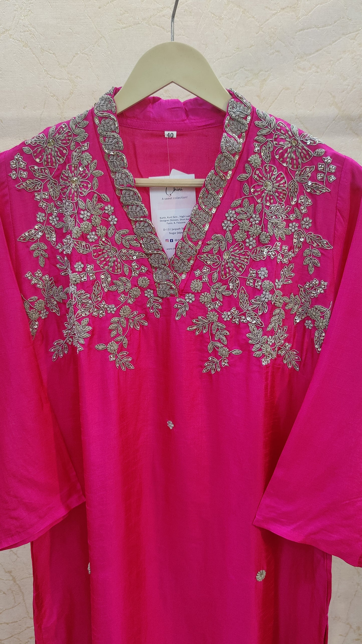 Pure Silk Kurti with pant and dupatta set. M93695