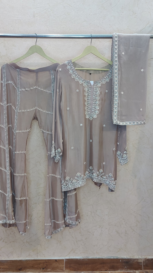 Pure Chinnon Sharara set. M94250RF