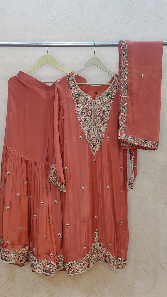 Tissue Silk Sharara set M93795RF