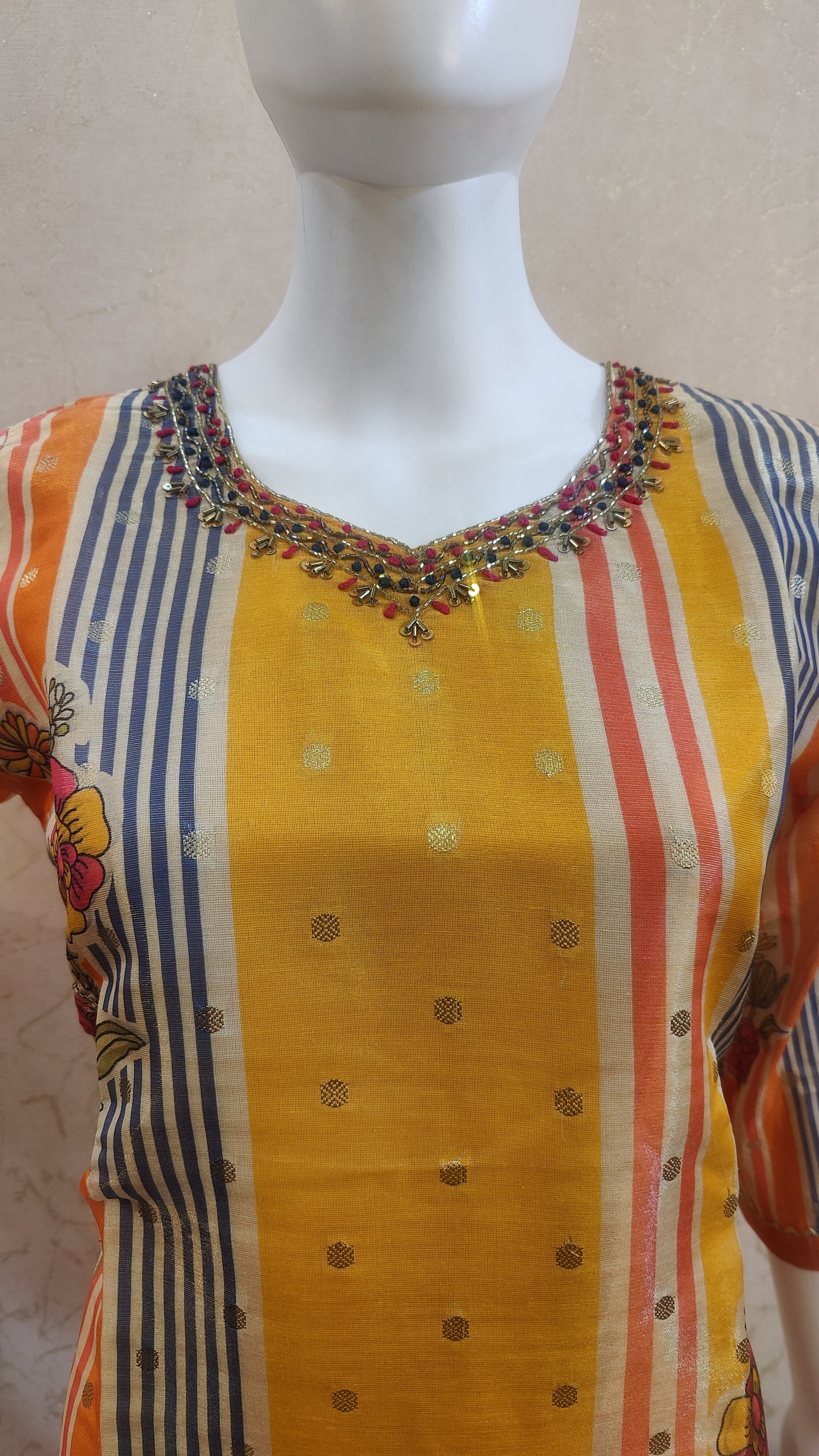 Tissue Silk Kurti With Pant And Dupatta M91380LTM