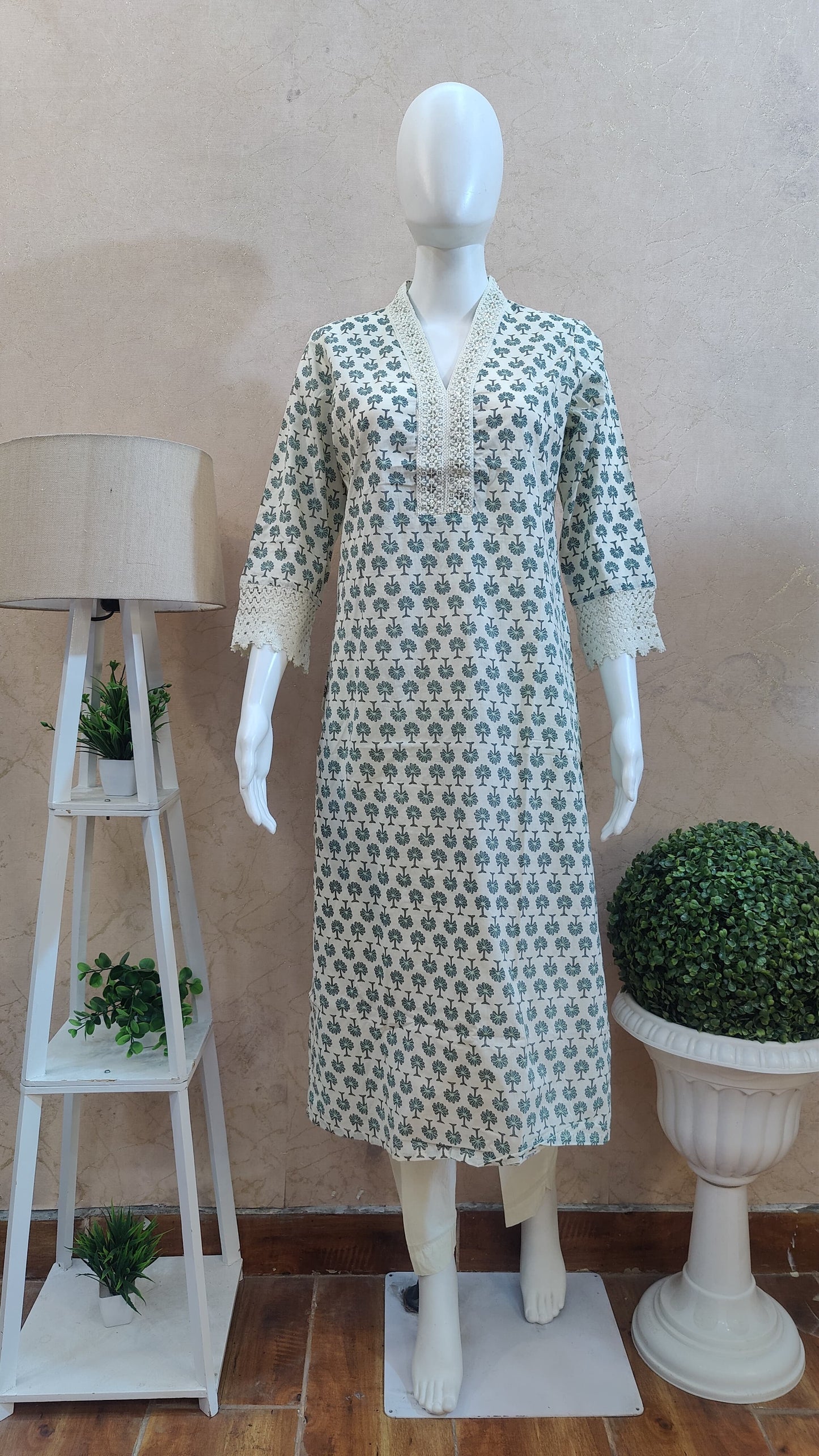 Pure Cotton Kurti with pant and dupatta M91025/AUR