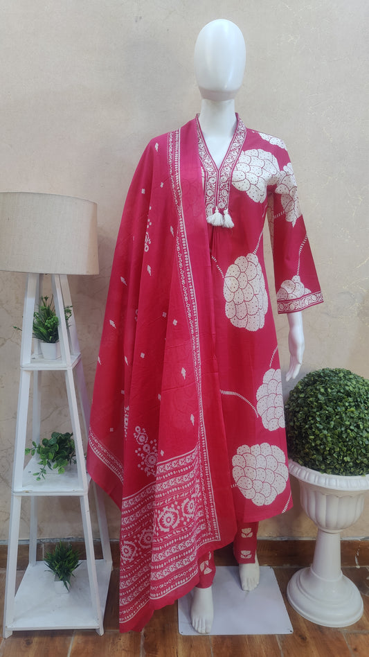 Pure Cotton kurti with pant and Dupatta M9970/GLS