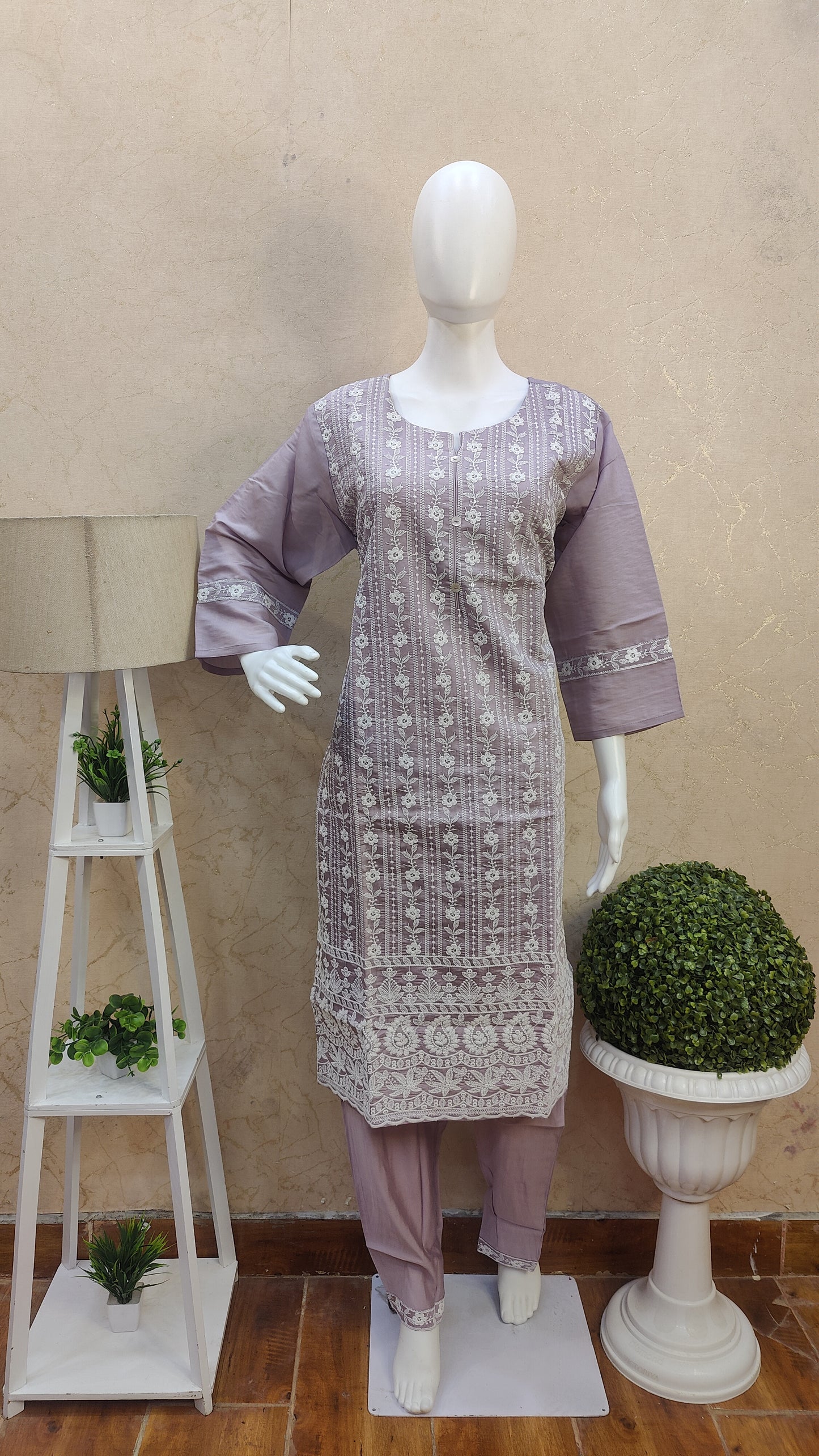 Chanderi Kurti with pant and Dupatta MUSM91300S44