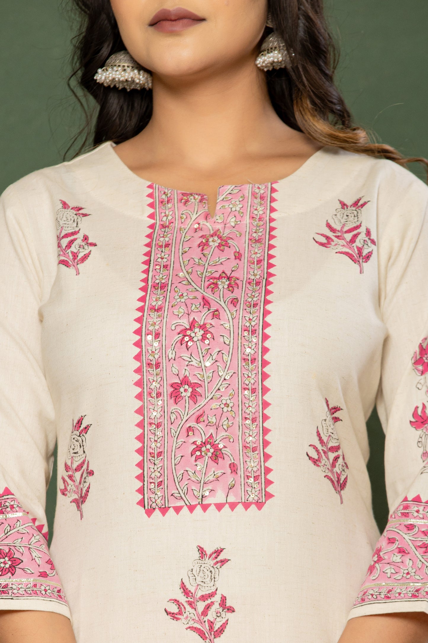 Linen Cotton kurti with pant and Dupatta M91050/FL
