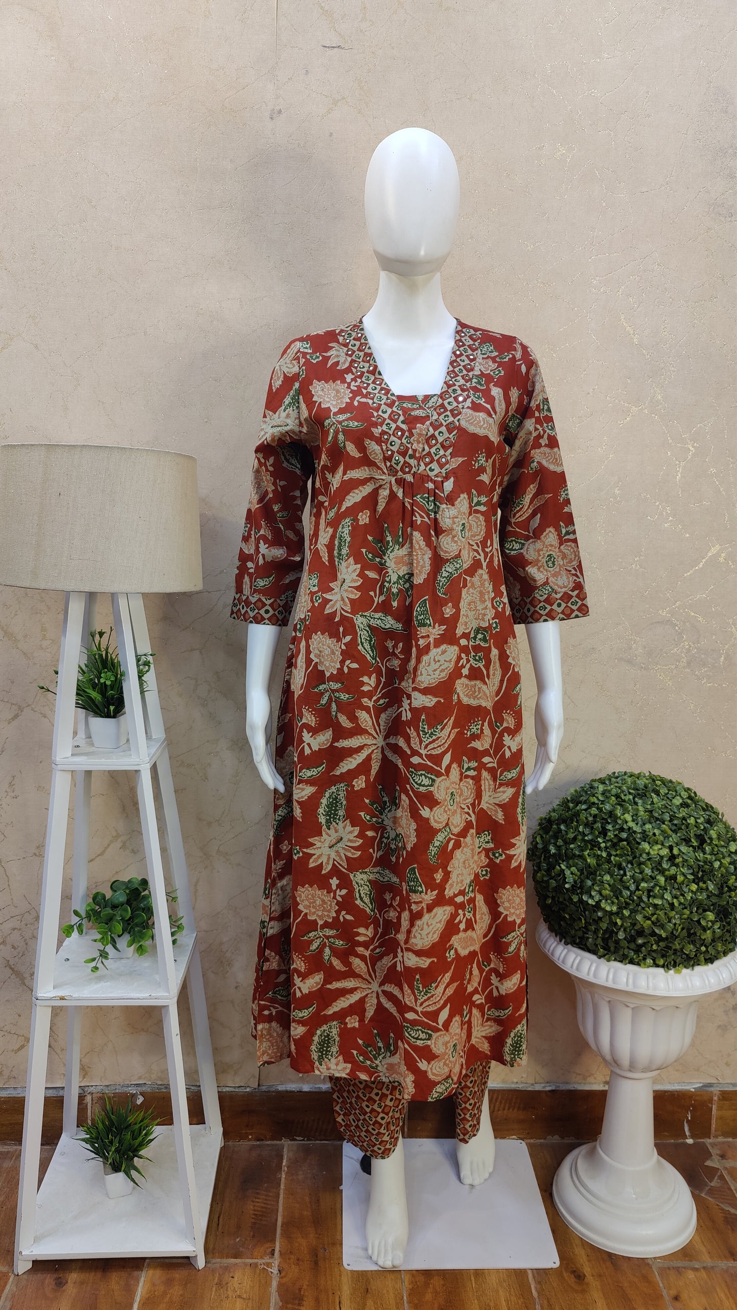 Pure Cotton kurti with pant and dupatta M9945RJP