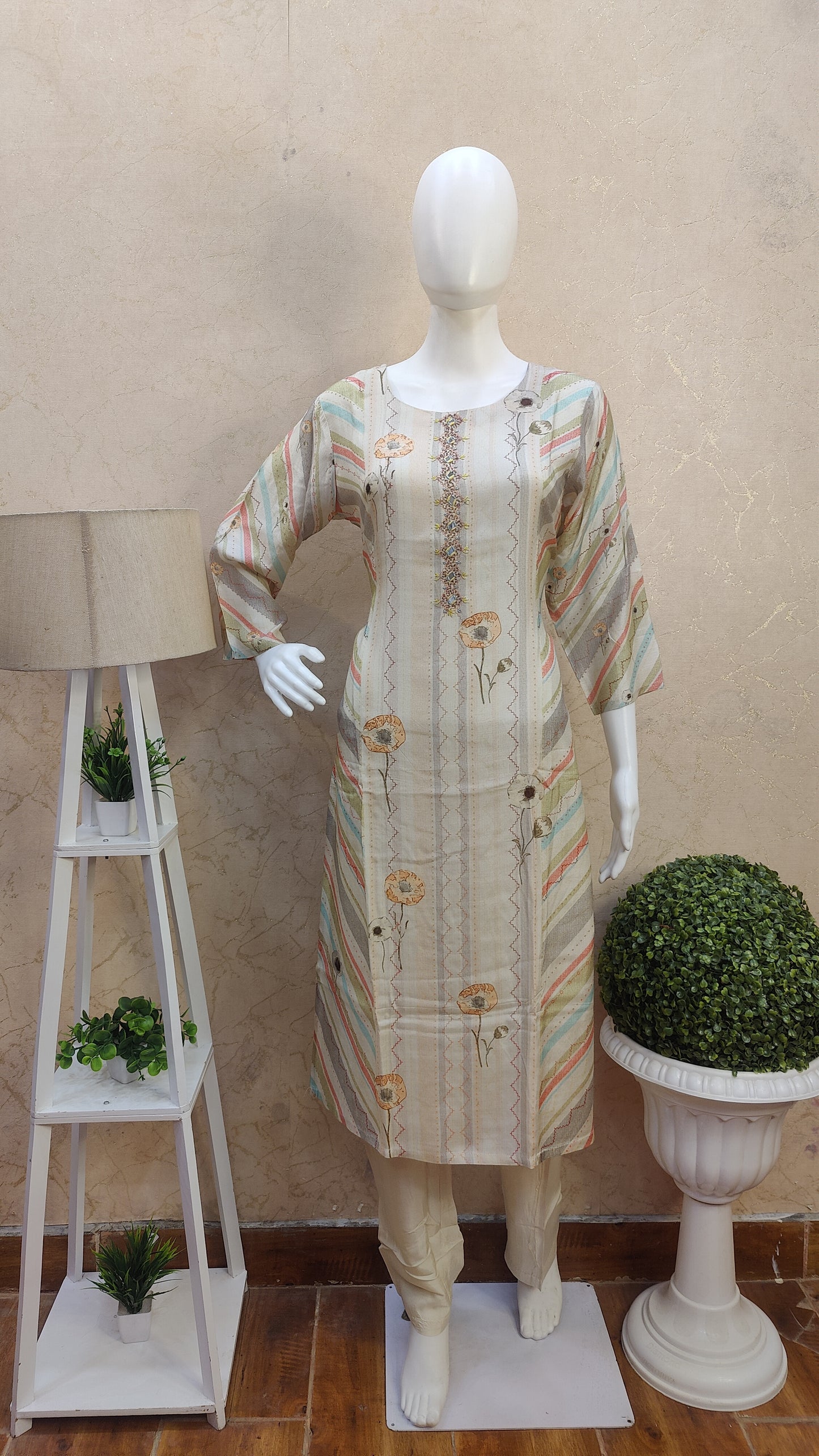 Pure Muslin Kurti with pant and Dupatta MUSM91565M40