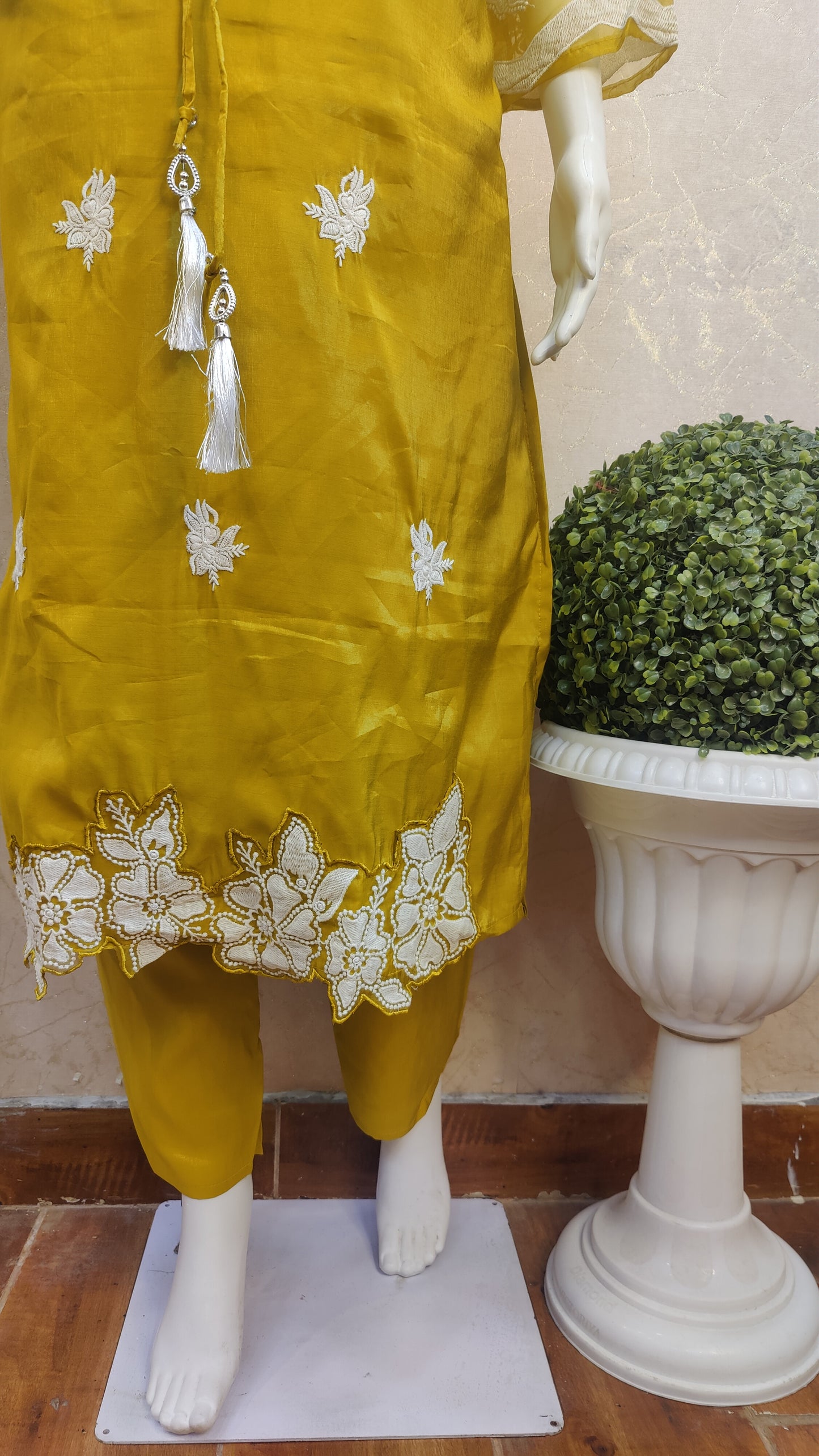 Silk Kurti with pant and Dupatta