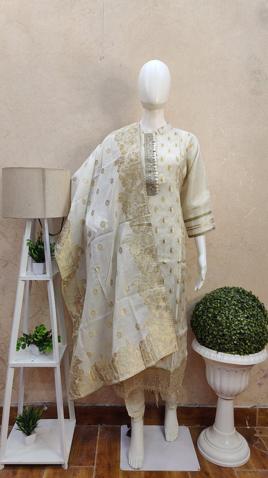 Silk Kurti with pant and Dupatta MAMT91325BASILK